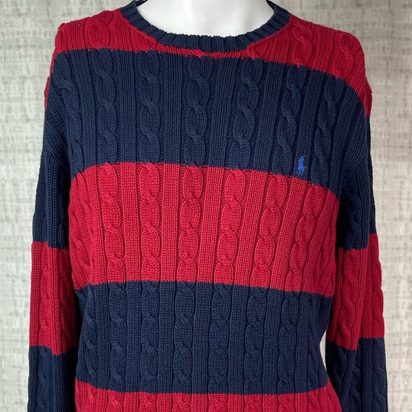 Polo Ralph Lauren Other - Polo by Ralph Lauren Cotton Crewneck Striped Sweater Medium